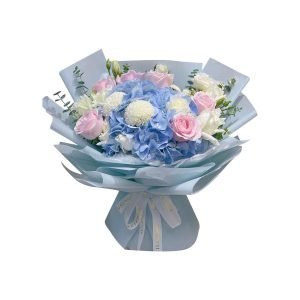 Angelo Kisses Fresh Hydrangea Flowers Pink Roses Flower Gifts