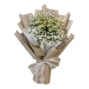 Chamomile With White Baby's Breath Flower Bouquet