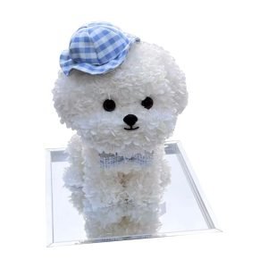 Everlasting Flower Styled Gift Cute Puppy In Premium Gift Box Flower Puppy Gift